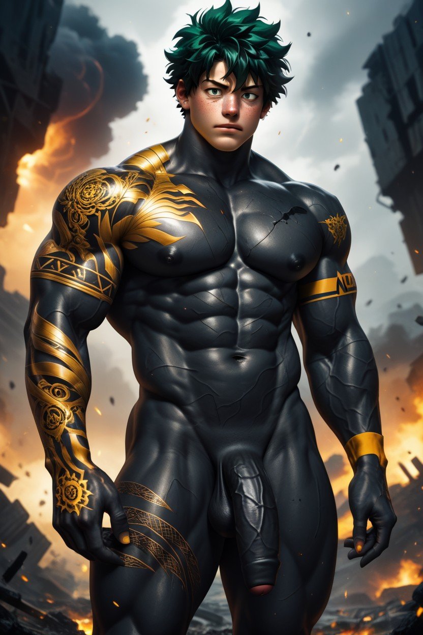 Obsidian Skin, Large Muscles, BadassPorno IA Gay