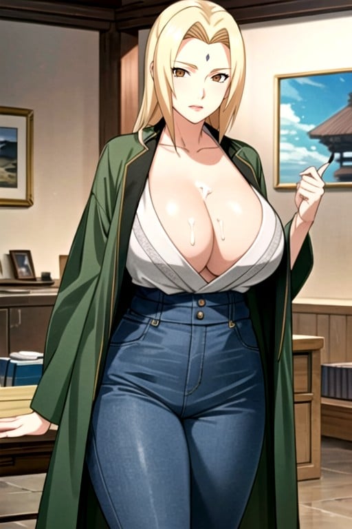 Cum Covered, 18+, Tsunade From Naruto Shemale AI Porn