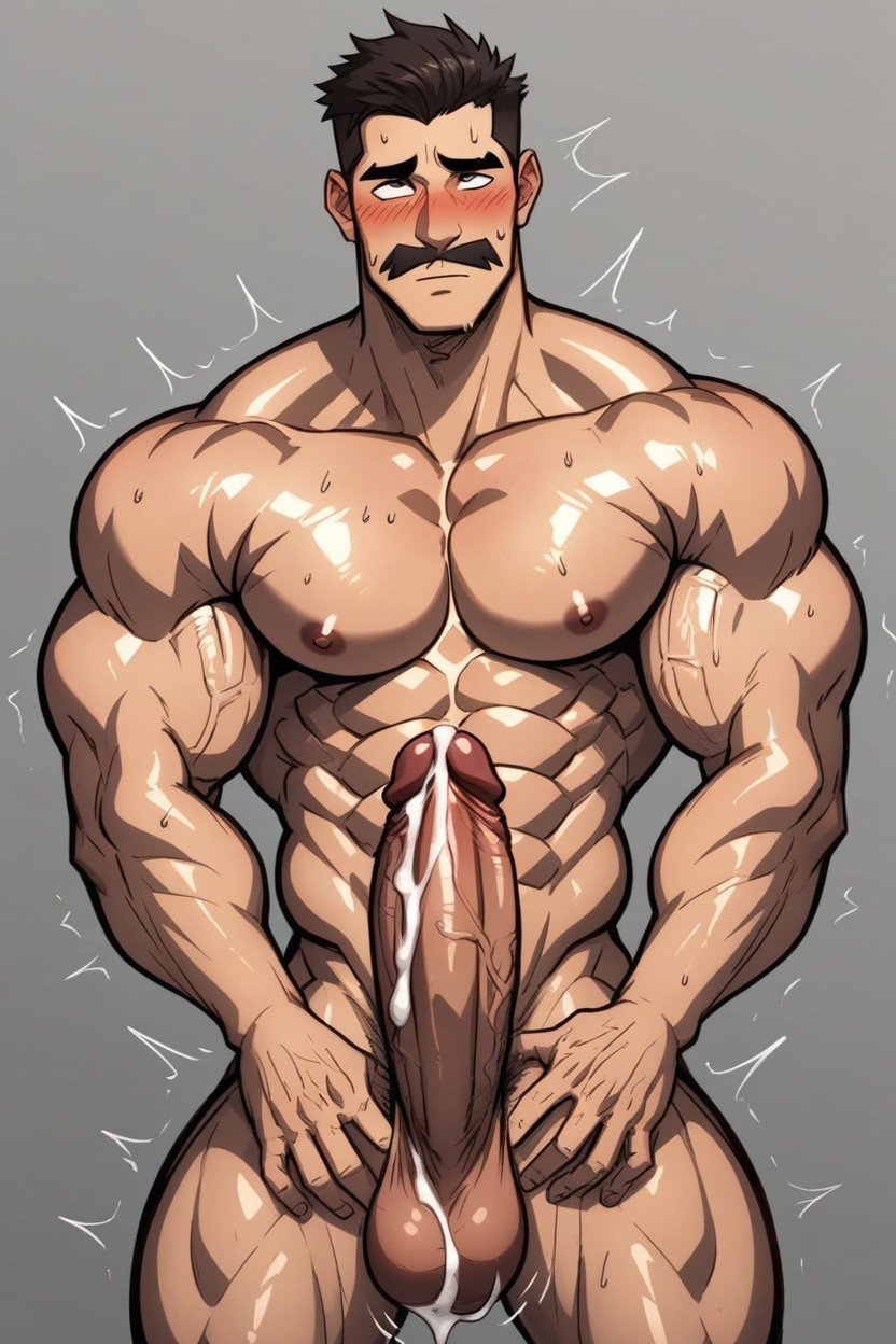 Prominent Shoulders, Excessive Cum Amount, Visible Abdominal V LineゲイAIポルノ