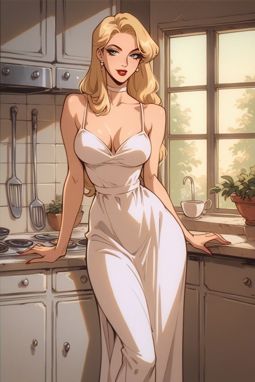 Kitchen, Mignon, Cheveux BlondPorno IA Hentai