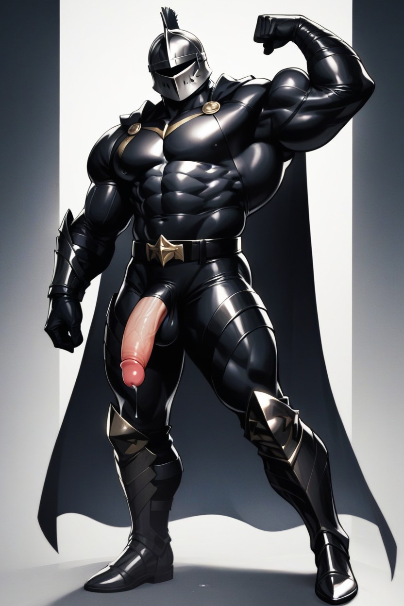 Standing Boldly Like A Hero, Legs Apart, Exposed Penis Porno gay IA