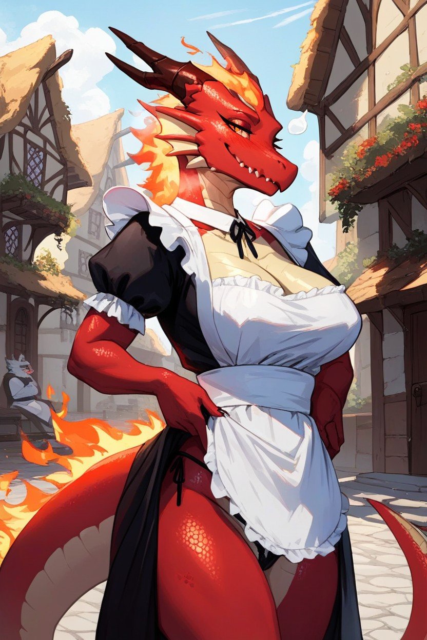 Anthroscalie, Clothes Maid, Medieval Village Furry AI Porn