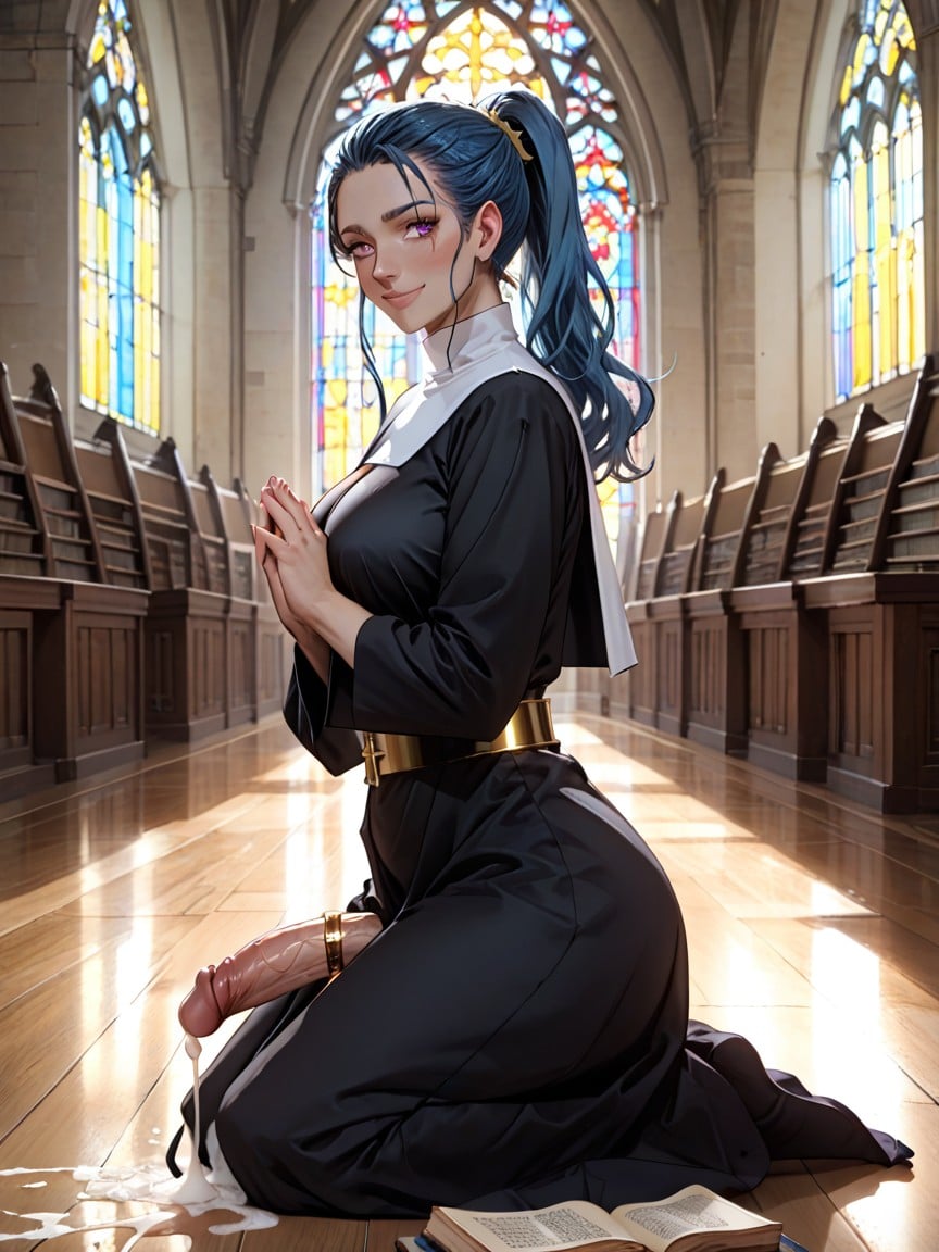 Kneeling At Altar, Nun Outfit, 1 PersonaHentai IA