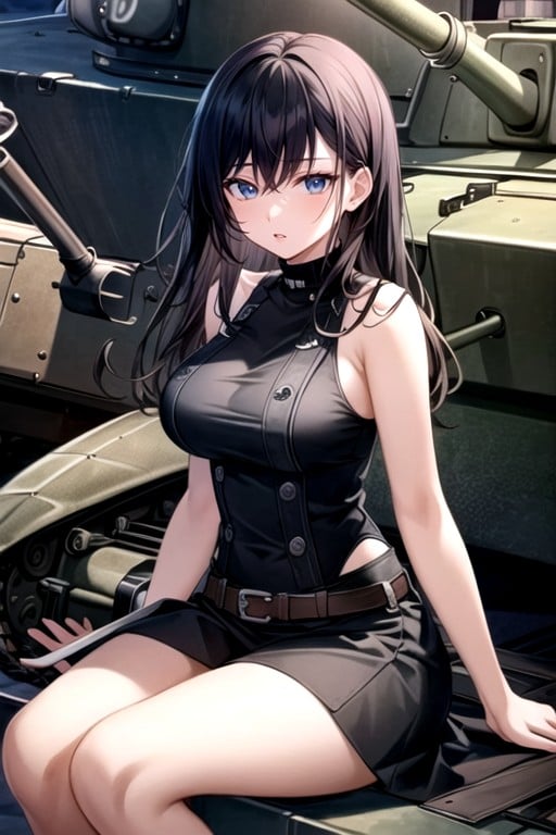 One Woman, Sitting, TankファーリーAIポルノ