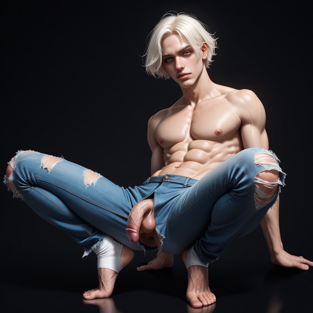 Kneeling, Soft Hair, Toe Squat Pornografia gay com IA