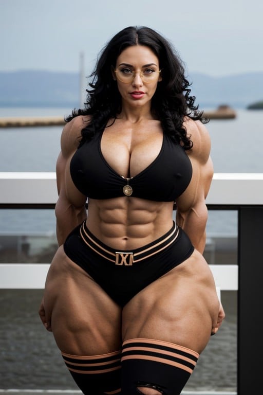 Bunda Extremamente Grande, Muscular Striated Thighs, Corpo Todo Pornografia peluda com IA