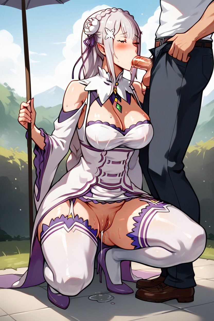 Blowjob, Emilia From Rezero, Oiled퍼리 AI 포르노