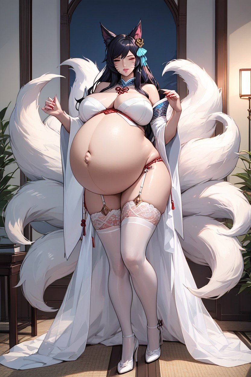 Ahri, Thick Thighs, High HeelsファーリーAIポルノ