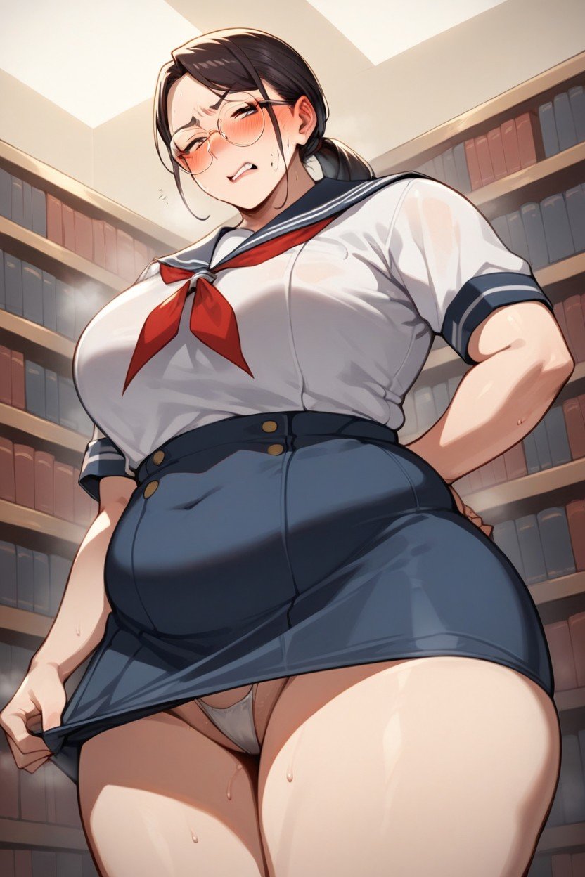 Chubby, Sweaty, Big Thighs Hentai AI Porn