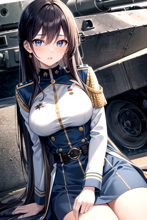 18+, White And Blue Camouflage Military Uniform, TankPorno shemale IA