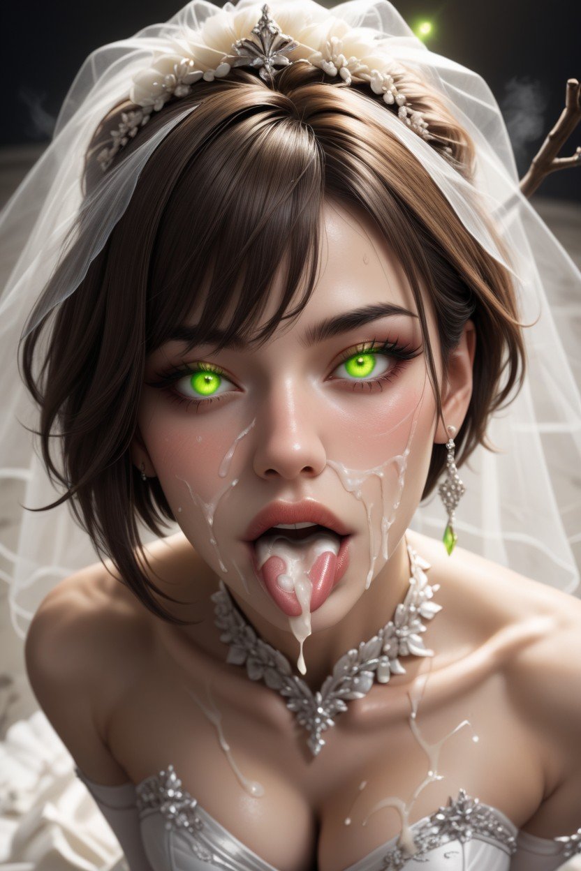 Short Length, Wedding Dress, Close-up Face Furry AI Porn