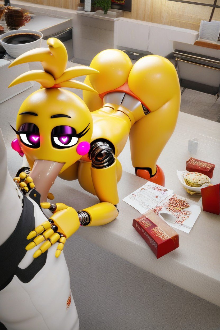 Yellow Skin, Highest Quality, Pizzeria Furry AI Porn