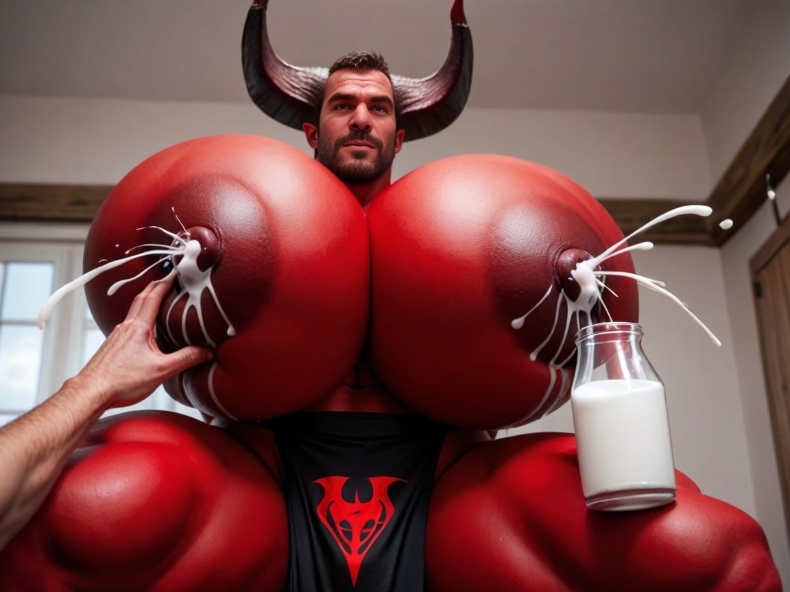 Red Devil Hyper Breasts, Loincloth;arms Restrained Behind Back, GigantesquePorno IA Gay