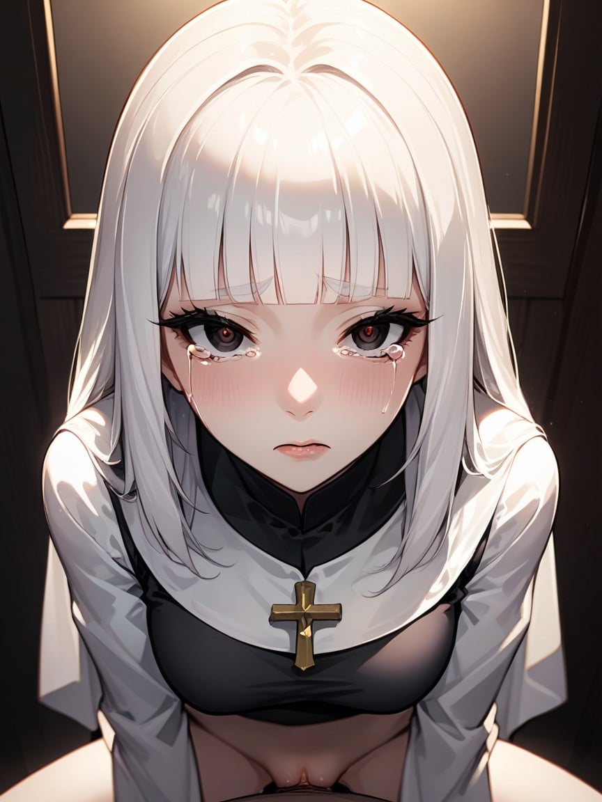 Priests Woman, Close Up Face, Dark RoomPorno IA Hentai