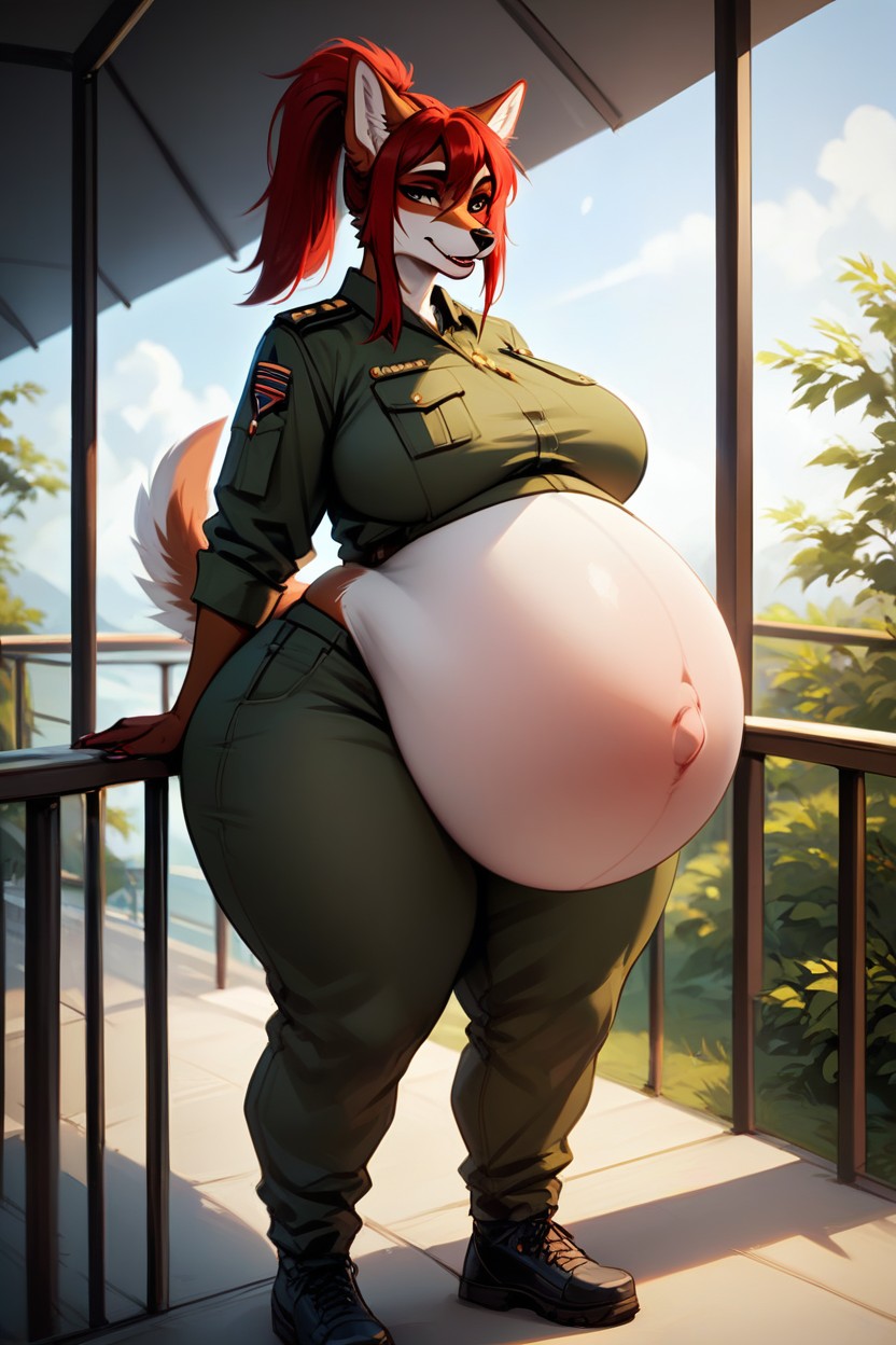 Massive Belly Covered By Outfit, Massive Belly, Massive Pregnancy BellyFurry IA