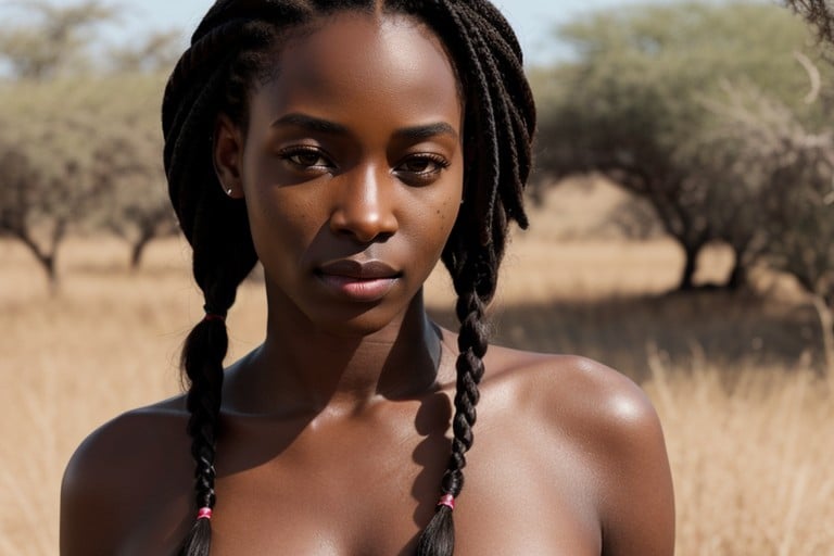 African Savannah Background, Long Braided Hair, 18+人妖AI色情