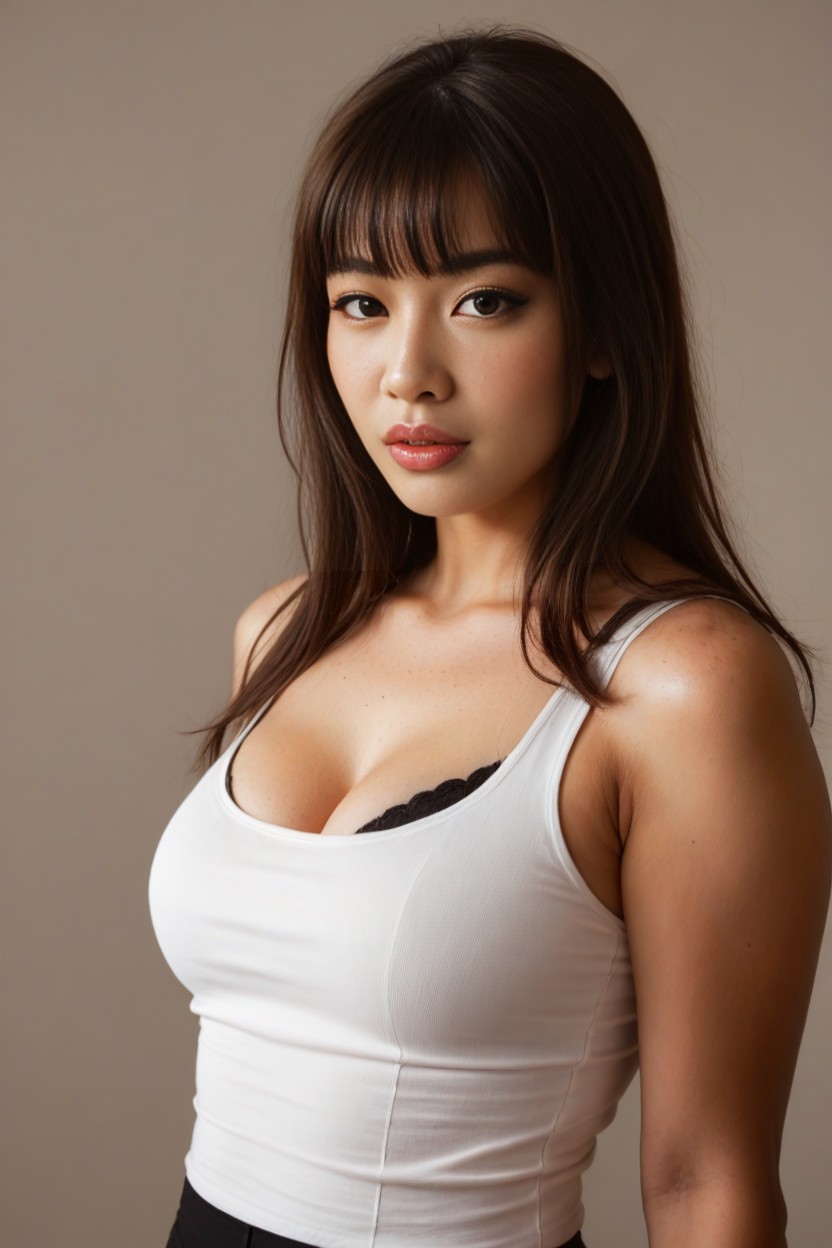 Perfect Anatomic Body, Glossy Lips, Tank Top AI Porn