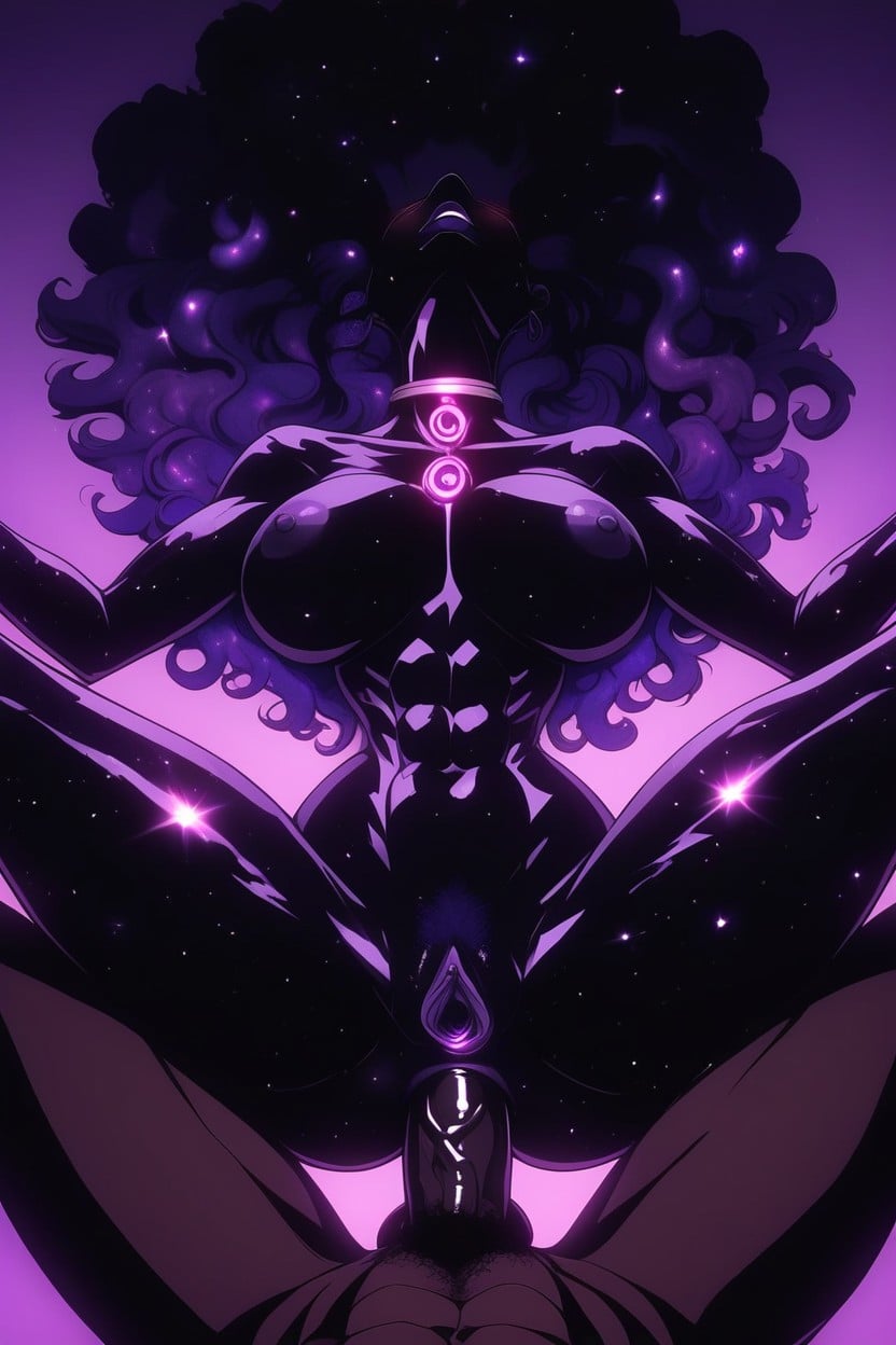 Luminous Cosmic Woman, Dark Skin Penis, Cosmic Ass Ebony AI Porn
