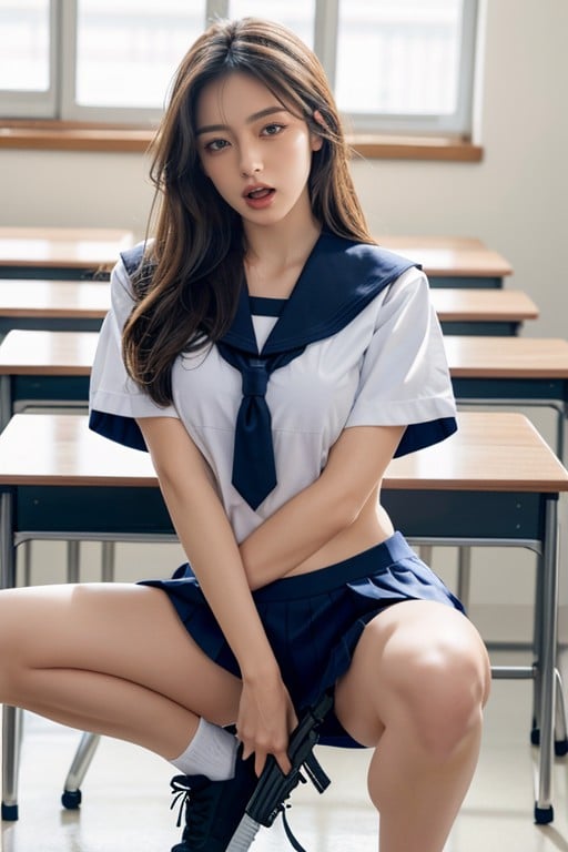 Open Legs, Classroom, Crossed Eyes퍼리 AI 포르노