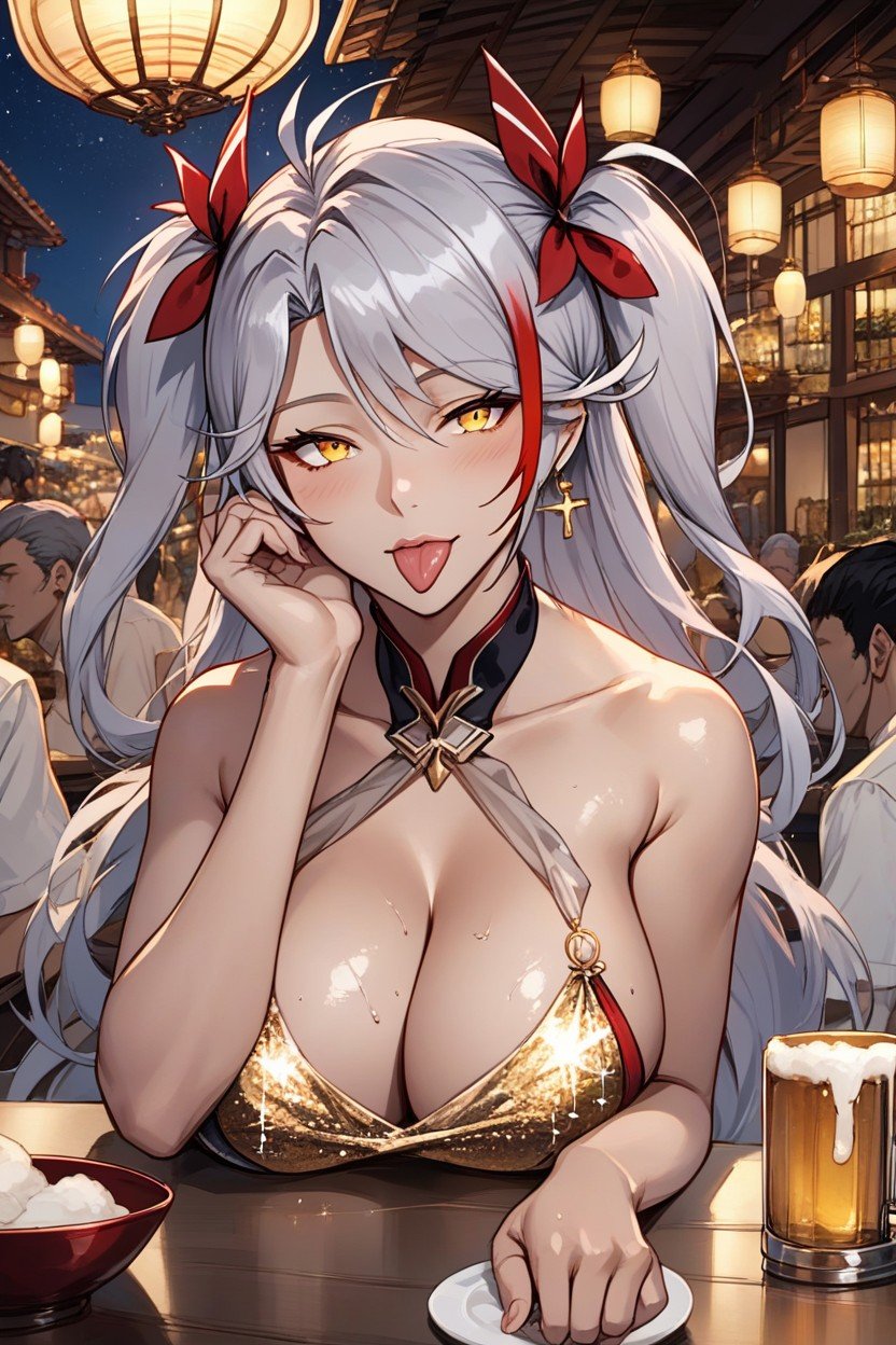 Yellow Eyes, Empty Beer Mug, Looking At ViewerHentai IA