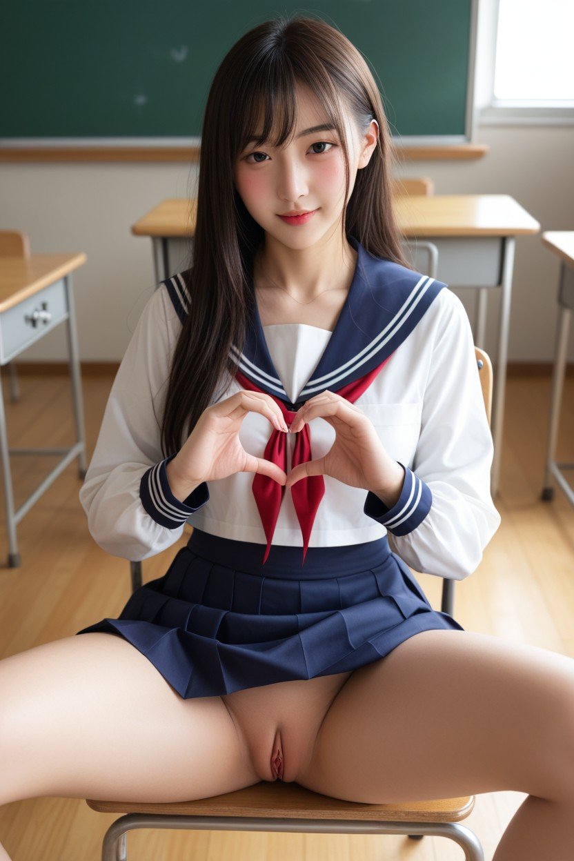 しのみや かぐや, Front View, Sitting On Chair퍼리 AI 포르노