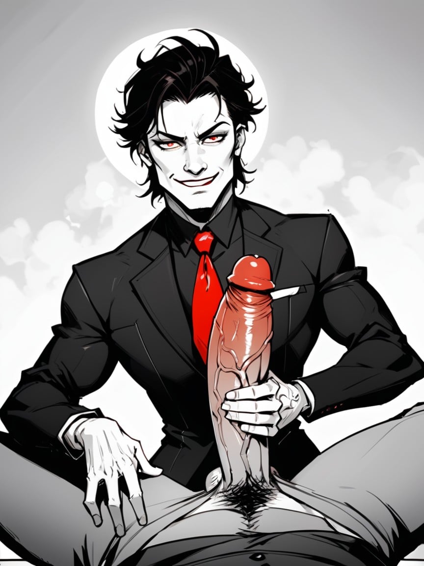 Cartoon, Holding Penis, Red TieHentai IA