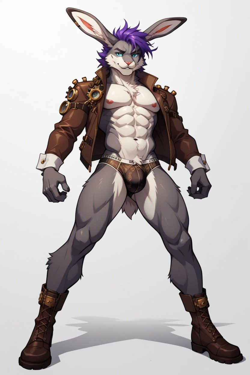 Full Body, Solid White Background, 18+ Furry AI Porn