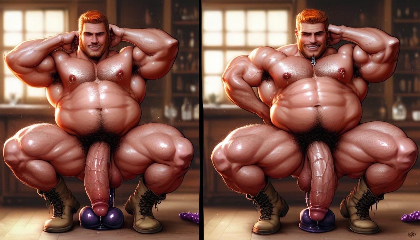 Fine Details, Man Boobs, Top Heavy Penis AI Gay Porn