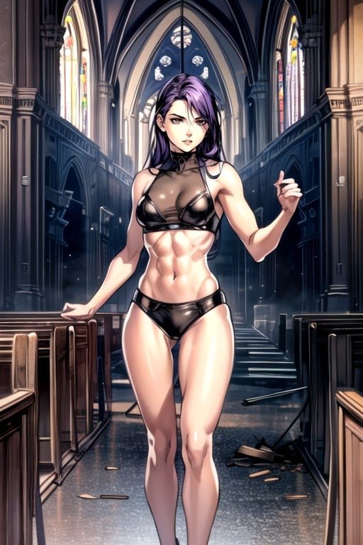 Detailed Background Of A Church Fire Ruined, Small Breast, Small Ass Furry AI Porn