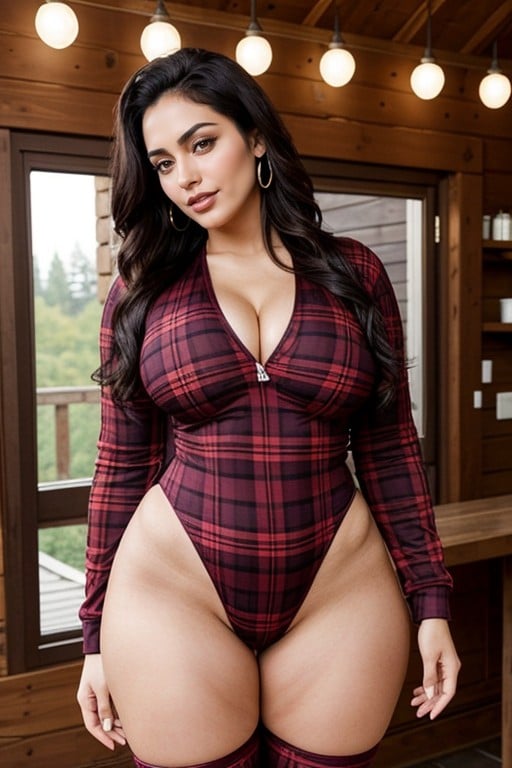 Full Body, Arab Face, Cabin Background Travesti IA Pornô