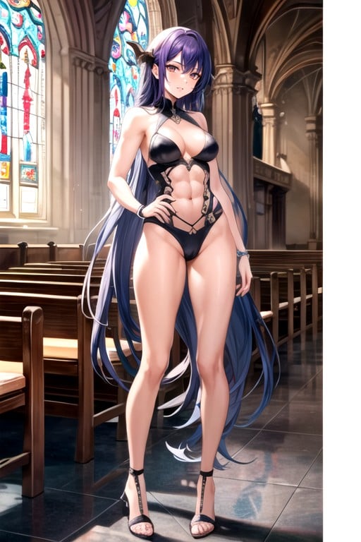 Detailed Background Of A Church Fire Ruined, Culo Pequeño, Camel ToeHentai IA