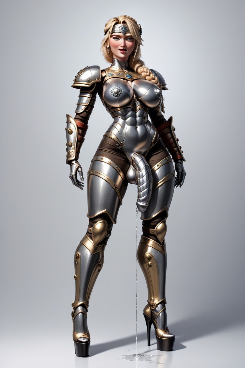 Robot Astrid From How To Train Your Dragon, Astrid From How To Train Your Dragon Robotized, Having Erect Metallic Penis Squirting Shemale AI Porn