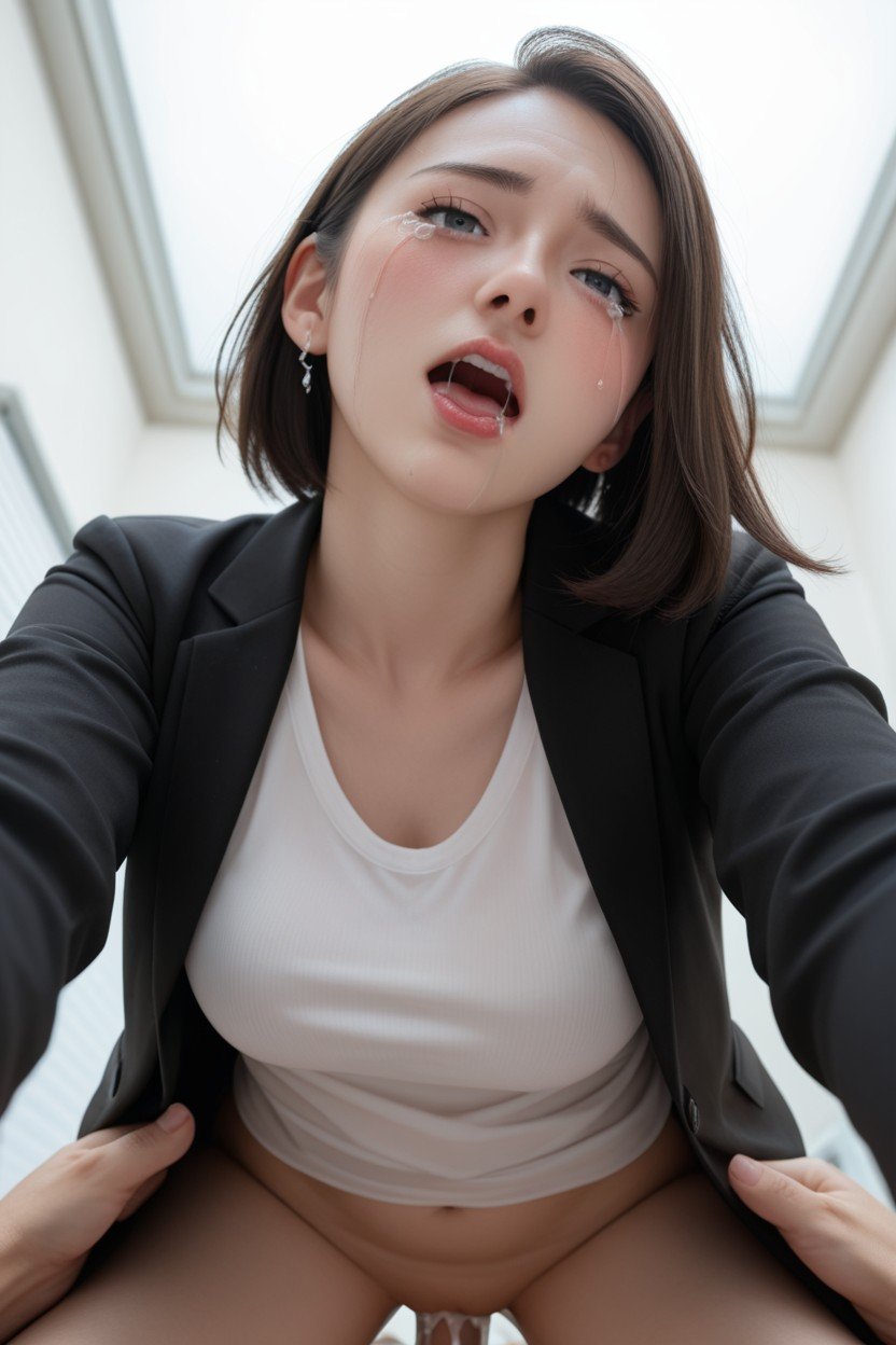 Orgasm Face, Office, Tearful Asian AI Porn