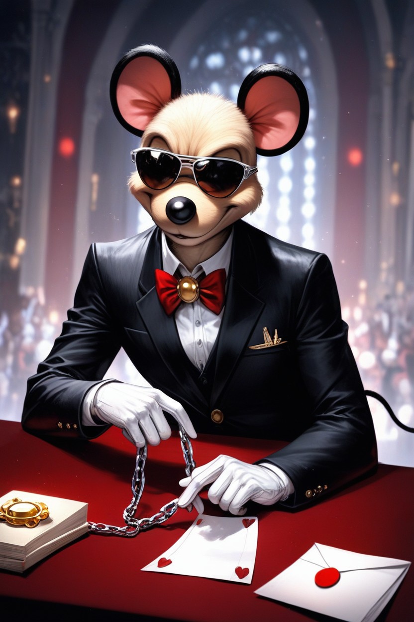 Gangster, Black Suit, Mickey Mouse Furry AI Porn