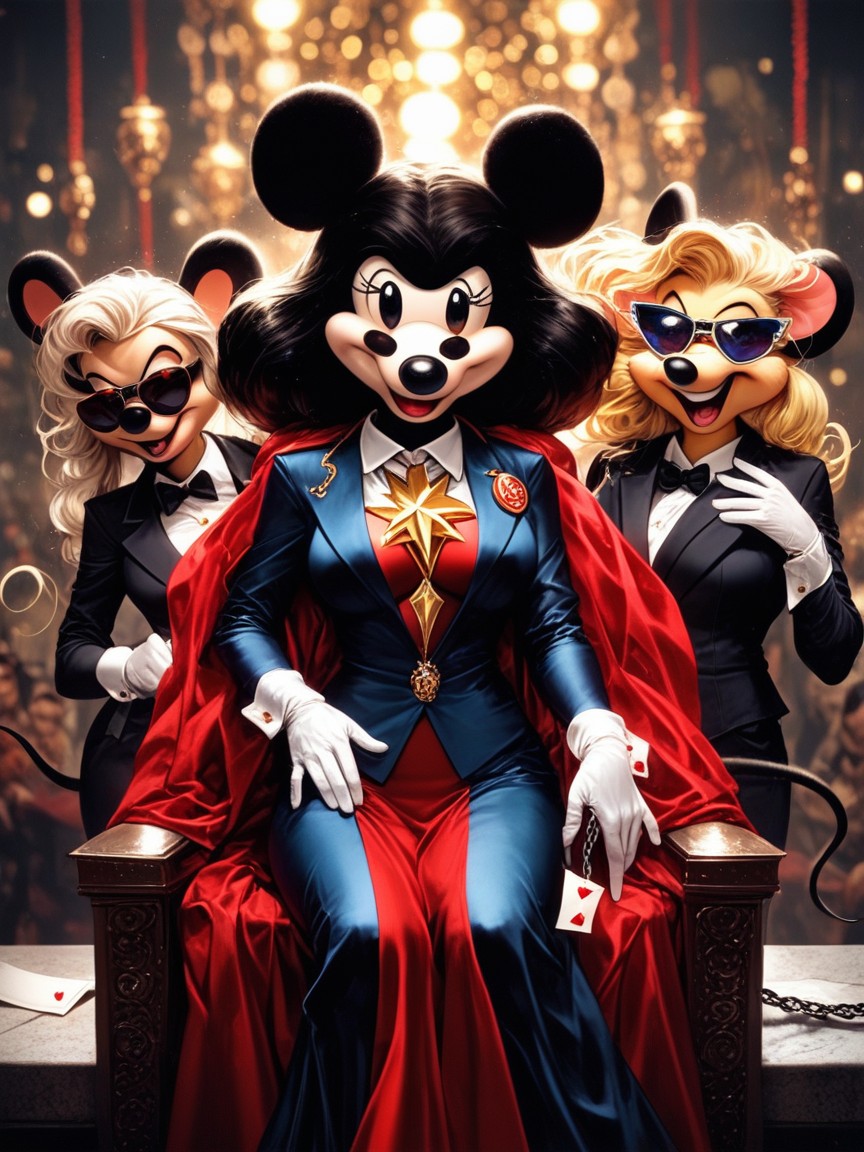 3 Personas, Mickey Mouse Ears, Ultra Detailed Furry IA