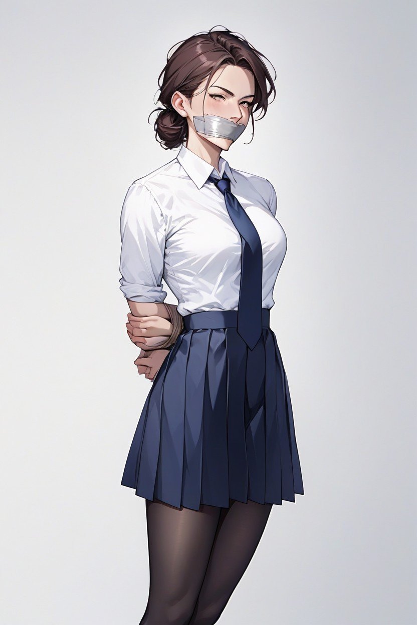 简单背景, 制服, 北欧人人妖AI色情