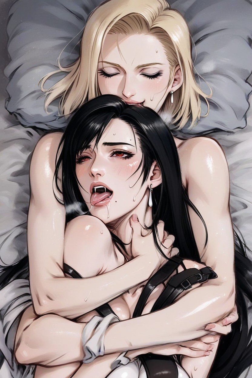 Lesbian, Licking, 18+ヘンタイAIポルノ