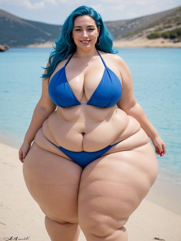 Extra Thick Bimbo, Beautiful Big Breasts, Sorrindo Com A Boca Aberta Pornografia asiática com IA