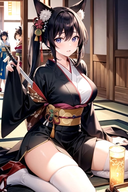 Kogitunemaru, One Woman, Katana쉬메일 AI 포르노