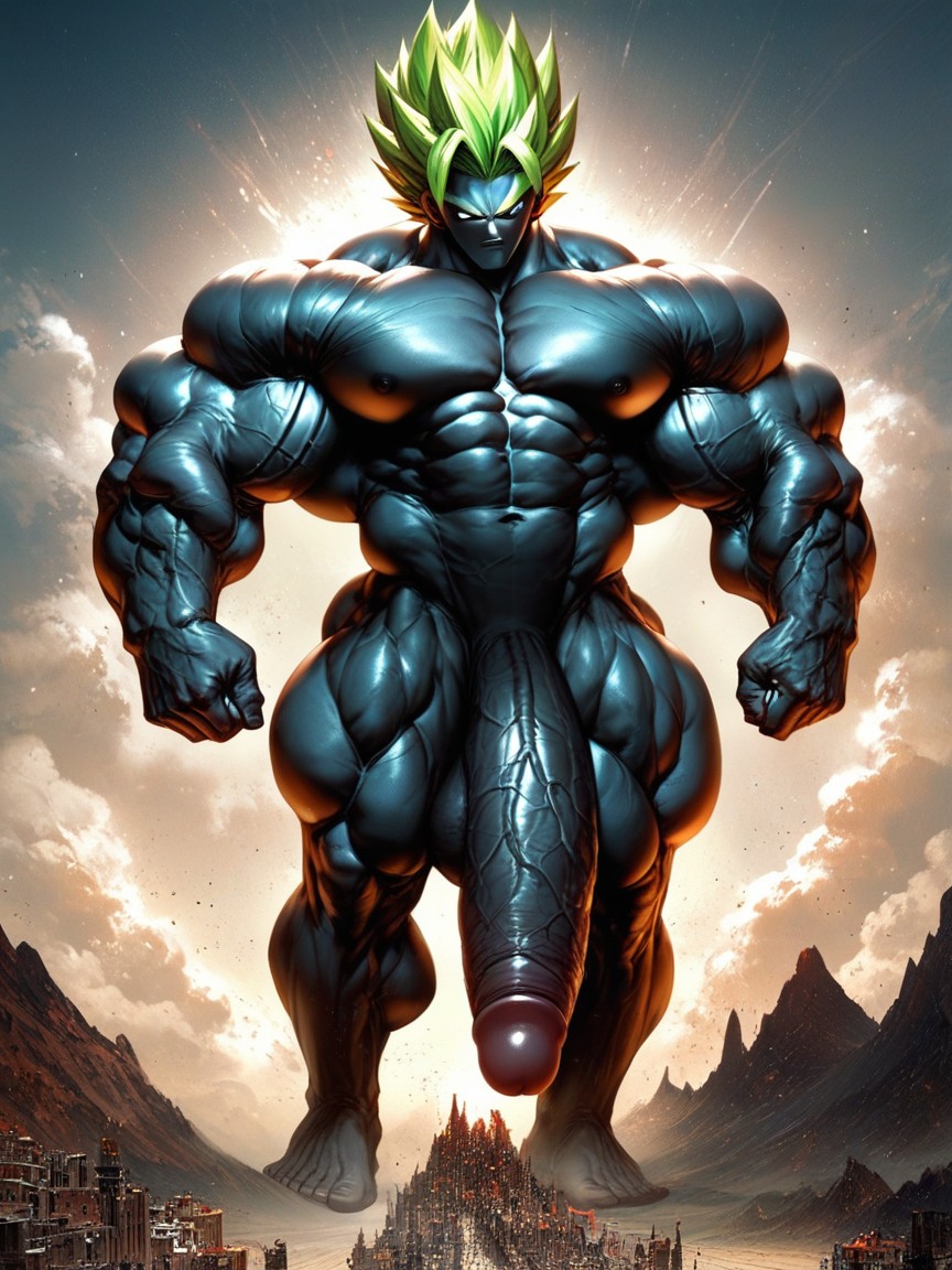 Naked, Huge Testicles, Bragging Face AI Gay Porn