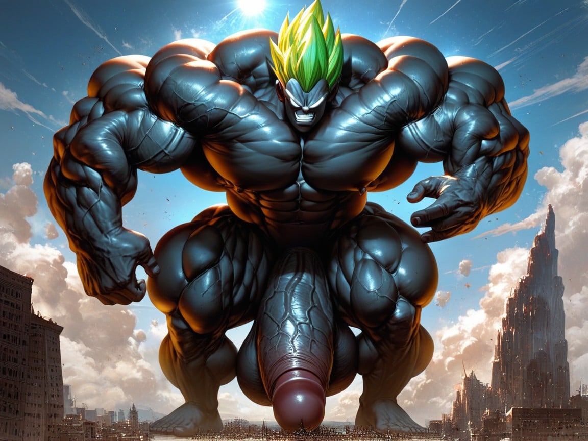 Massive Cock, Oversized Muscles, White Eyes AI Gay Porn