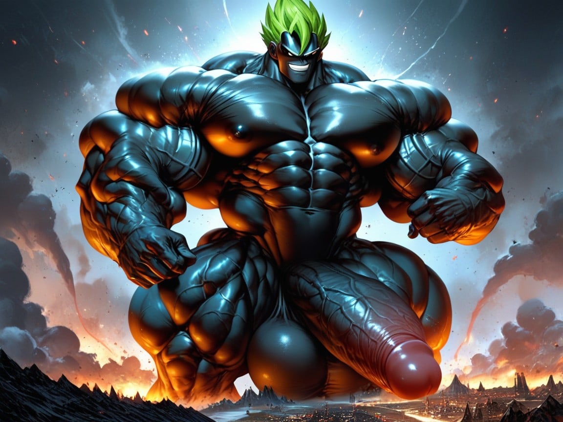 Tall Man, Green Hair, Black Skin Porno gay IA