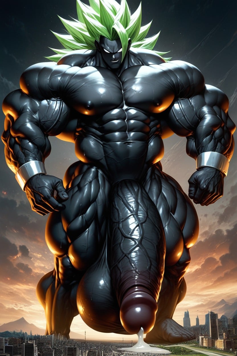 Tall, Black Skin, Long Penis AI Gay Porn