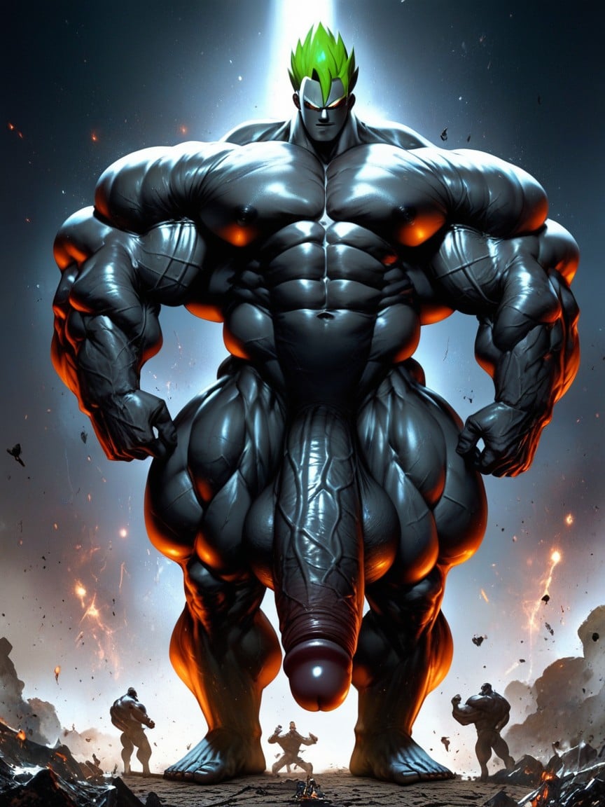 Penis Bigger Than Body, Thick Thighs, Extremely Large Ass AI Gay Porn