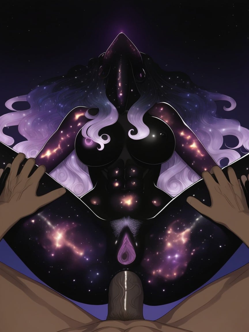 Open Mouth, Cosmic Face, Dark Skin Penis Ebony AI Porn