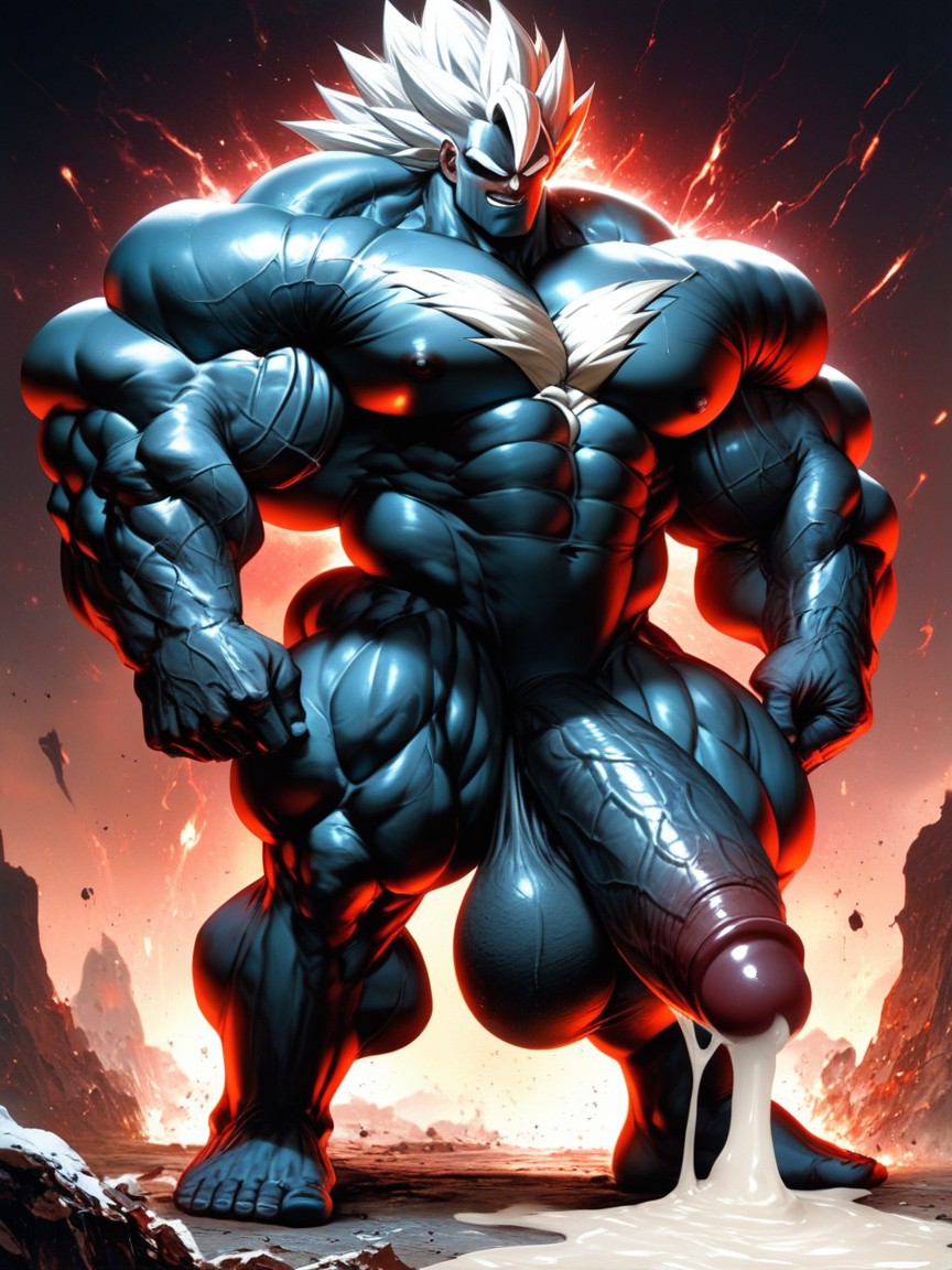 Hyper Muscle Growth, Tall, Super Saiyan AI Gay Porn