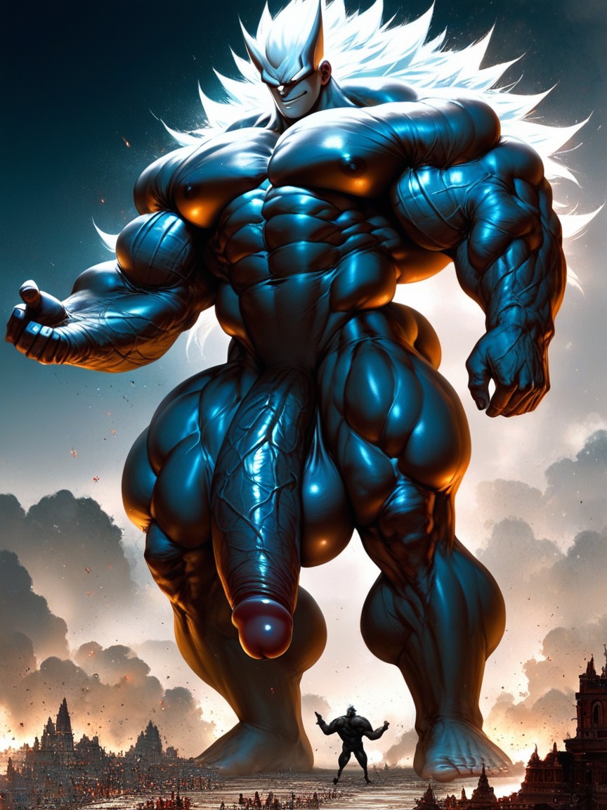 Naked, Giant, Black Skin AI Gay Porn