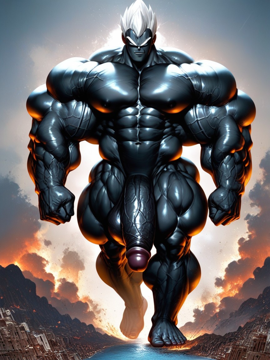 Erect Penis, Black Skin, Thick Thighs AI Gay Porn