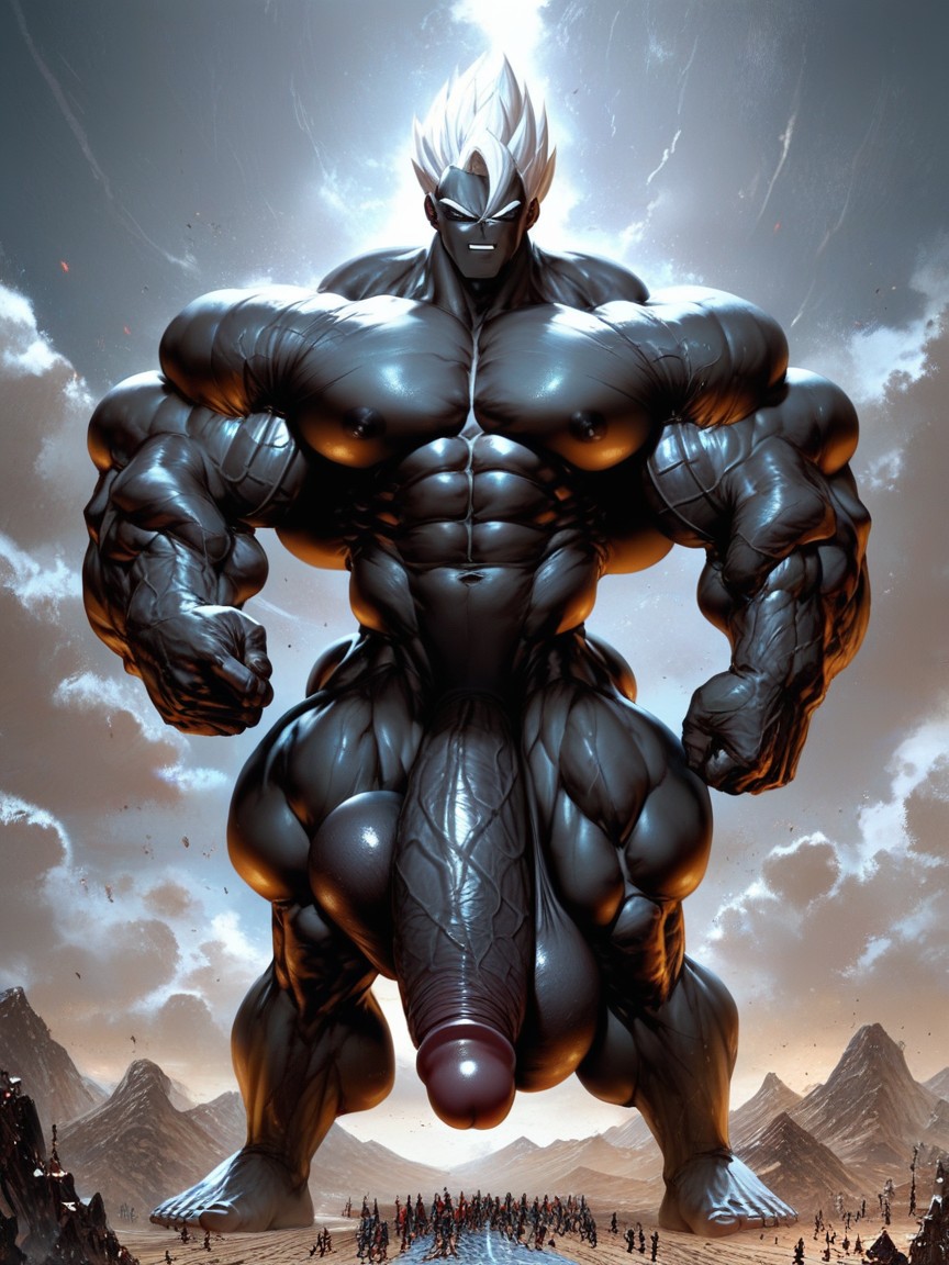 White Eyes, Oversized Muscles, Cock Is Bigger Then Legs AI Gay Porn