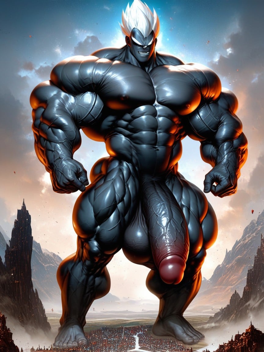 Double Dicks, White Hair, Giant Man AI Gay Porn